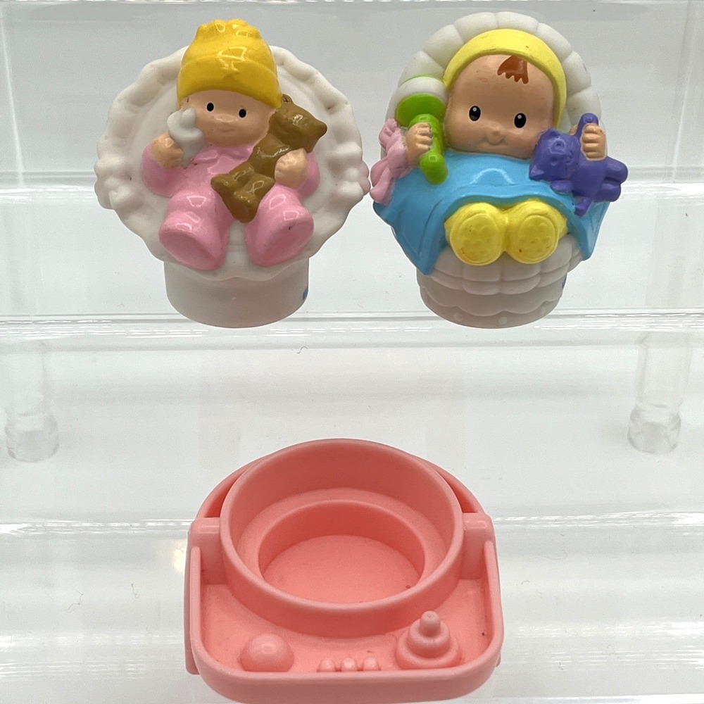 Fisher Price Little People Babies Baby & Highchair Lot 3 Mattel 2004 2009